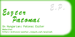 eszter patonai business card